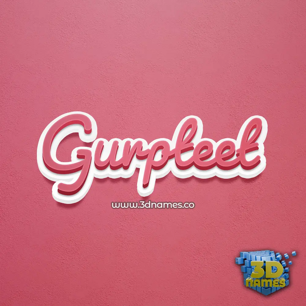 gurpteet in Red Scribble style - 3D name wallpaper