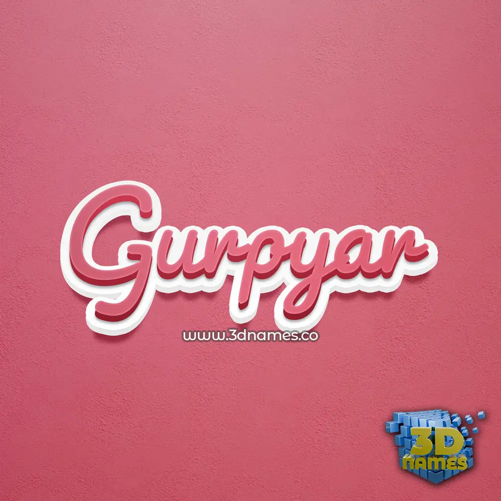 gurpyar in Red Scribble style - 3D name wallpaper