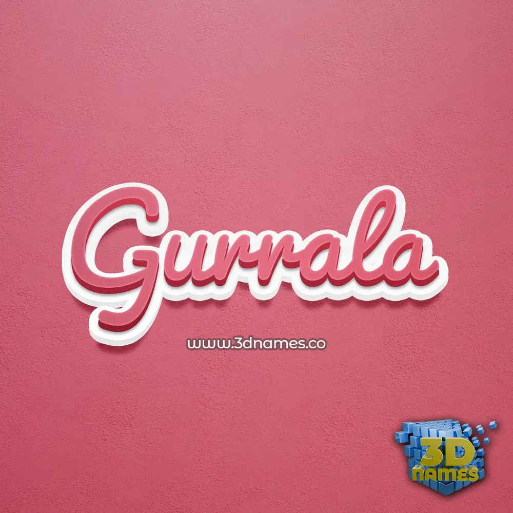 gurrala in Red Scribble style - 3D name wallpaper