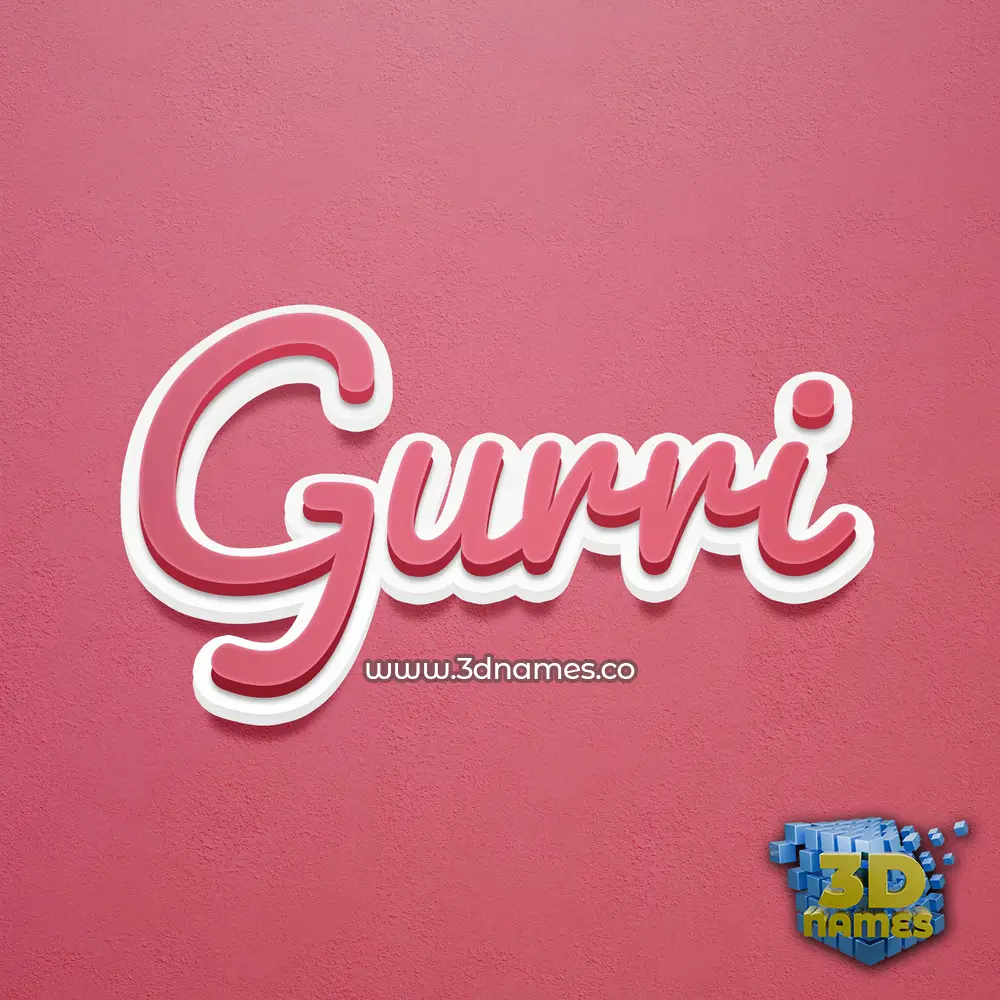 gurri in Red Scribble style - 3D name wallpaper