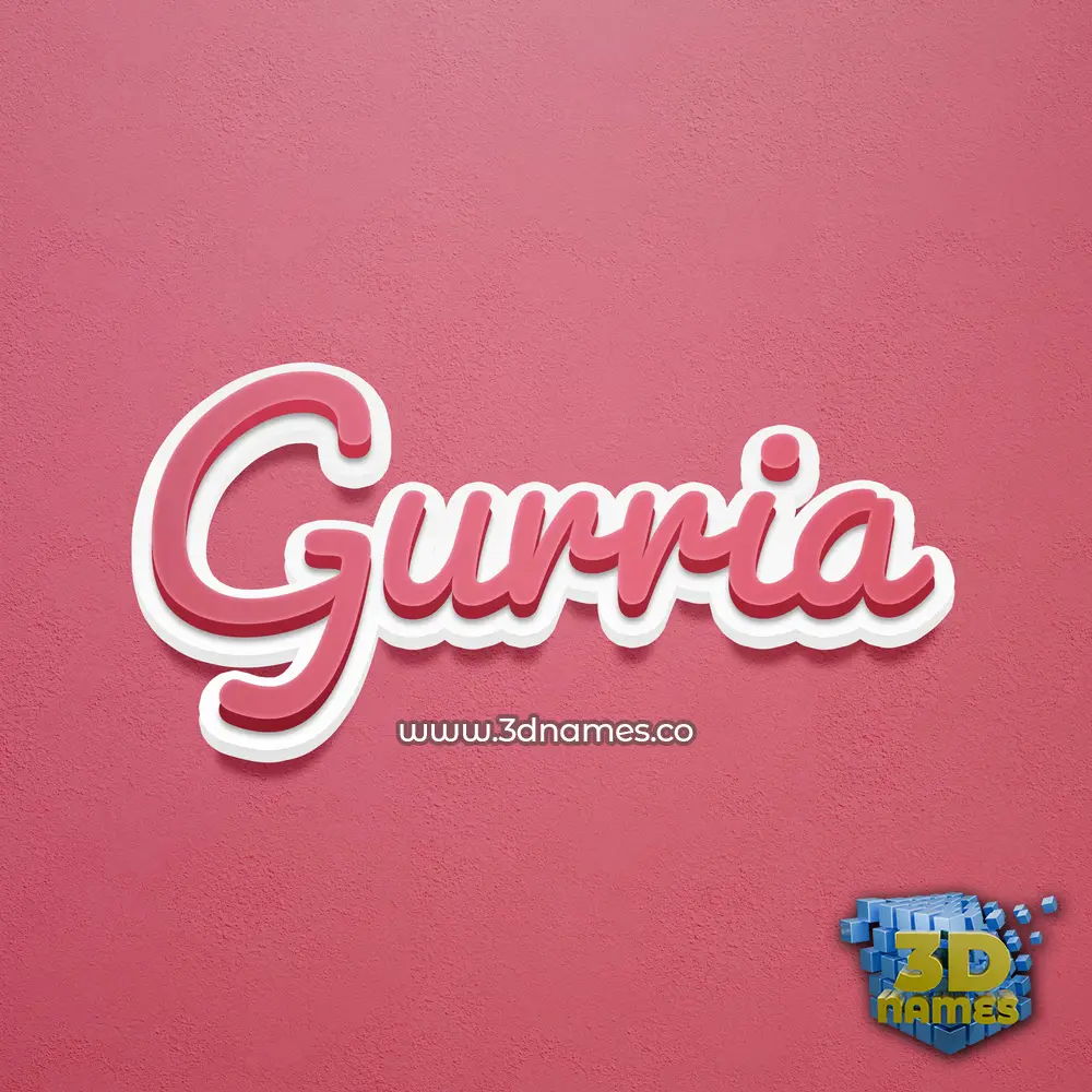 gurria in Red Scribble style - 3D name wallpaper