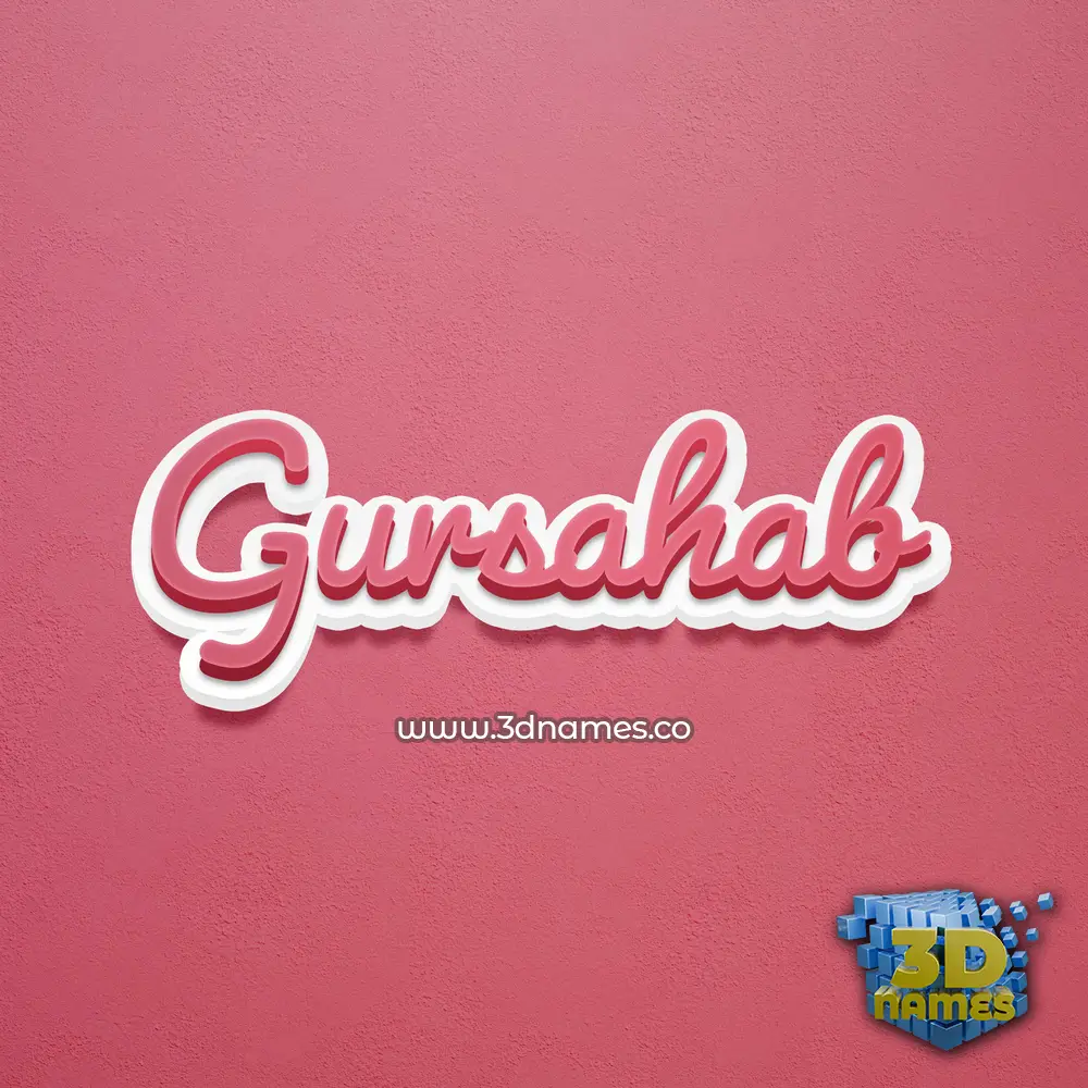 gursahab in Red Scribble style - 3D name wallpaper