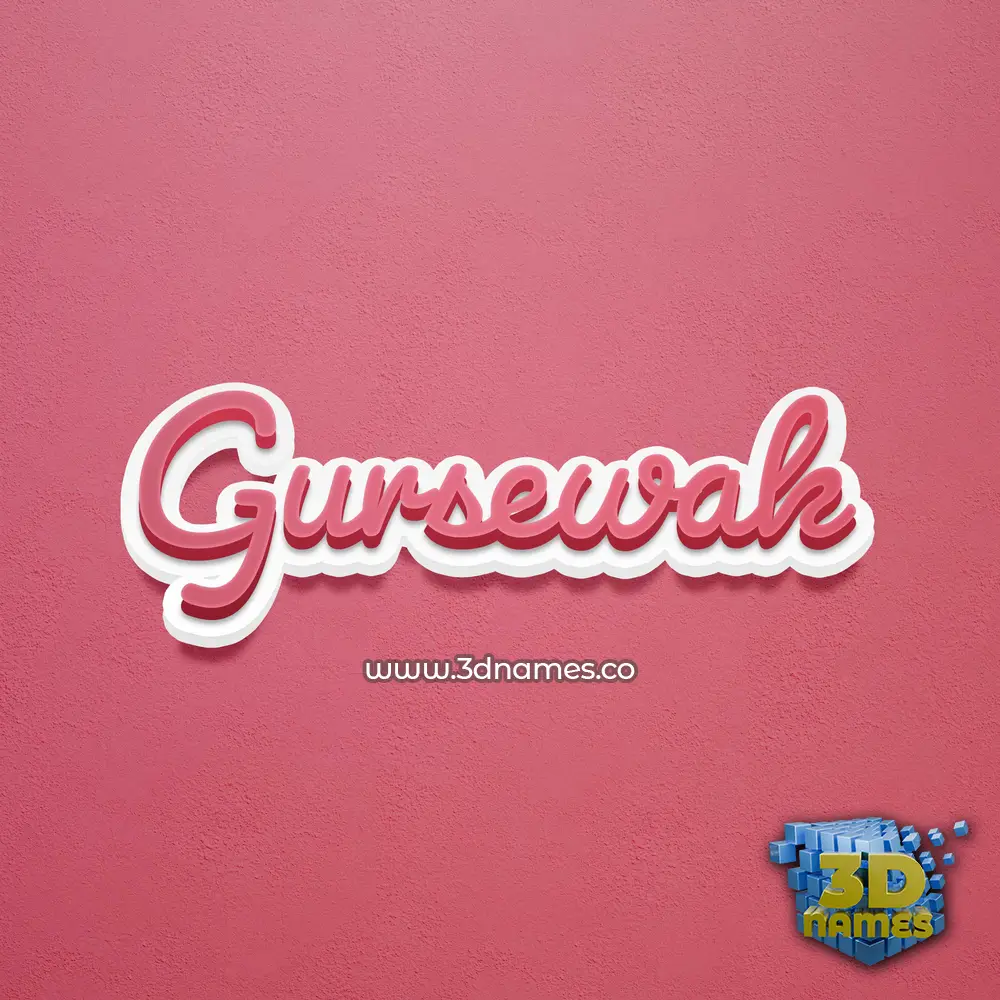 gursewak in Red Scribble style - 3D name wallpaper