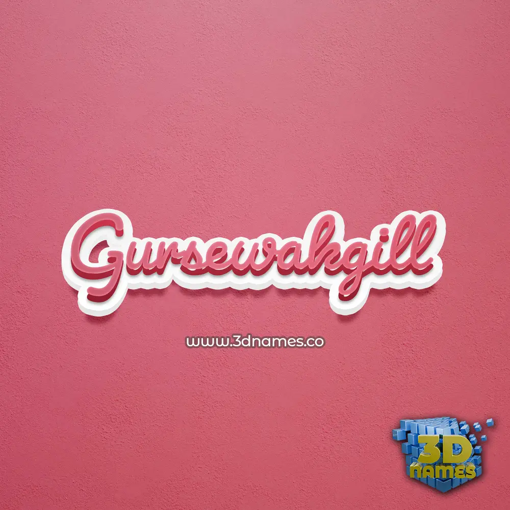gursewakgill in Red Scribble style - 3D name wallpaper
