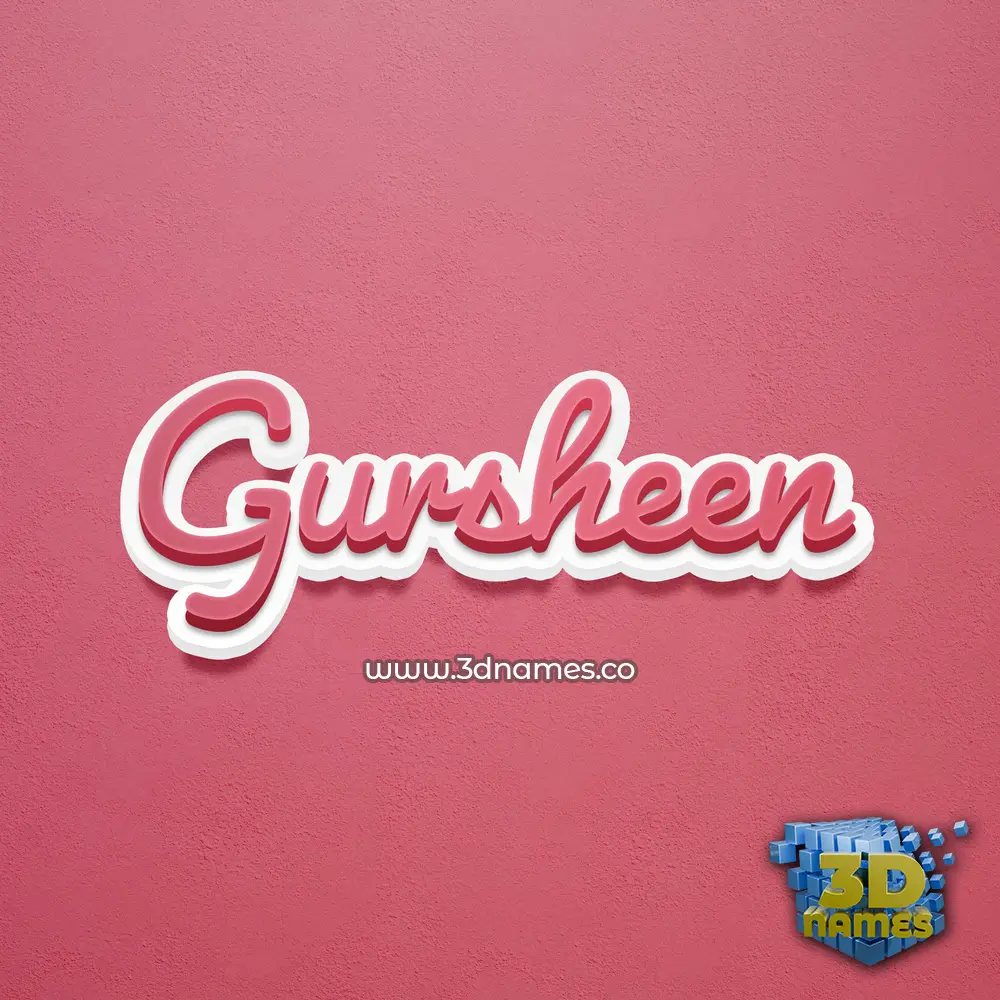 gursheen in Red Scribble style - 3D name wallpaper
