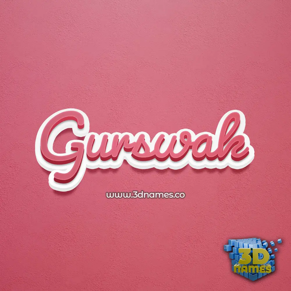 gurswak in Red Scribble style - 3D name wallpaper
