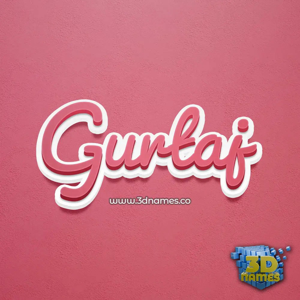 gurtaj in Red Scribble style - 3D name wallpaper
