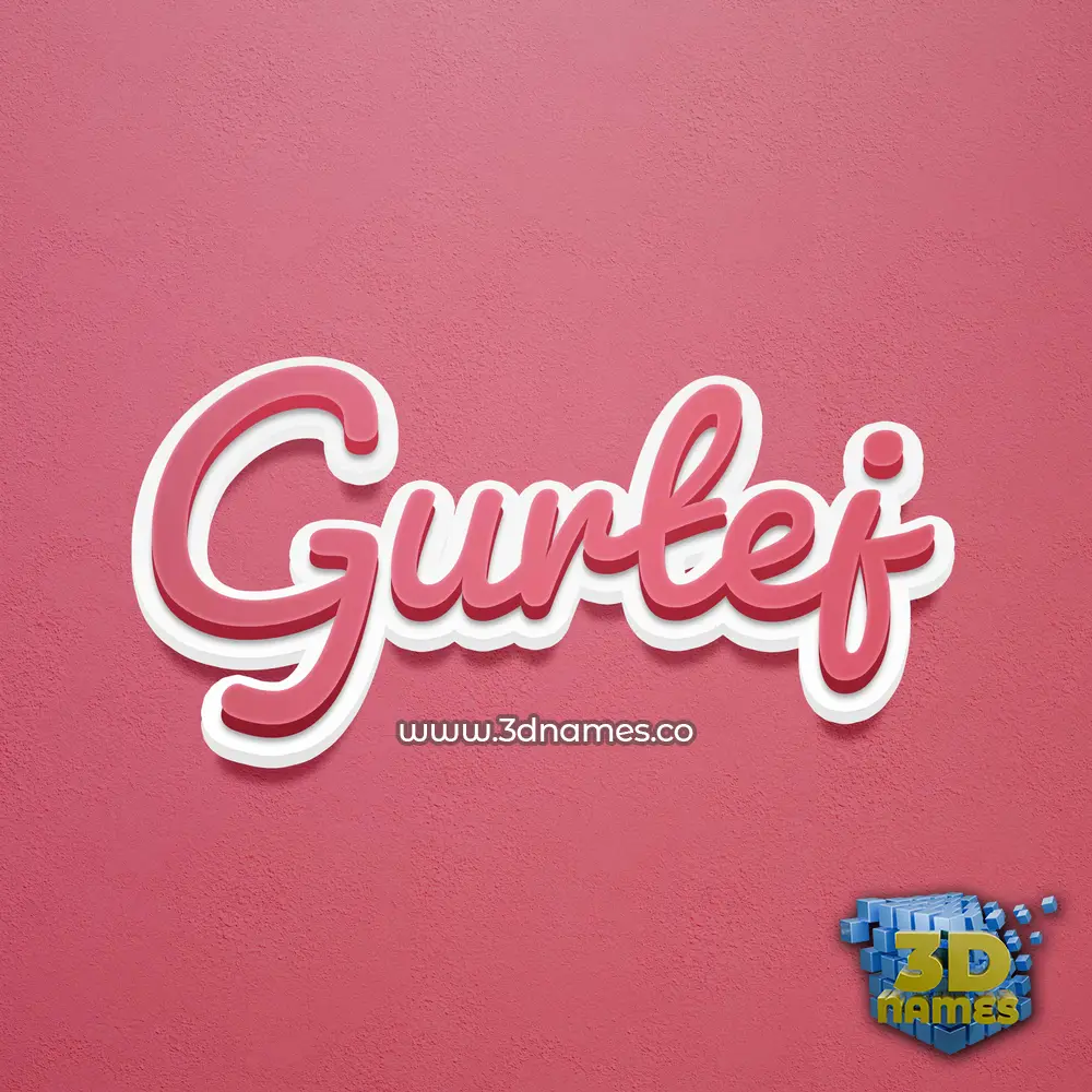 gurtej in Red Scribble style - 3D name wallpaper