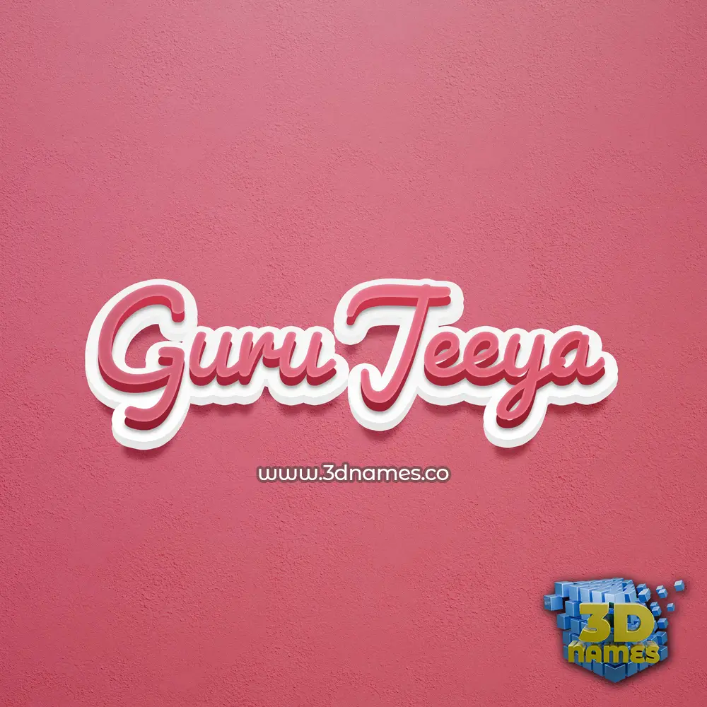 guru jeeya in Red Scribble style - 3D name wallpaper