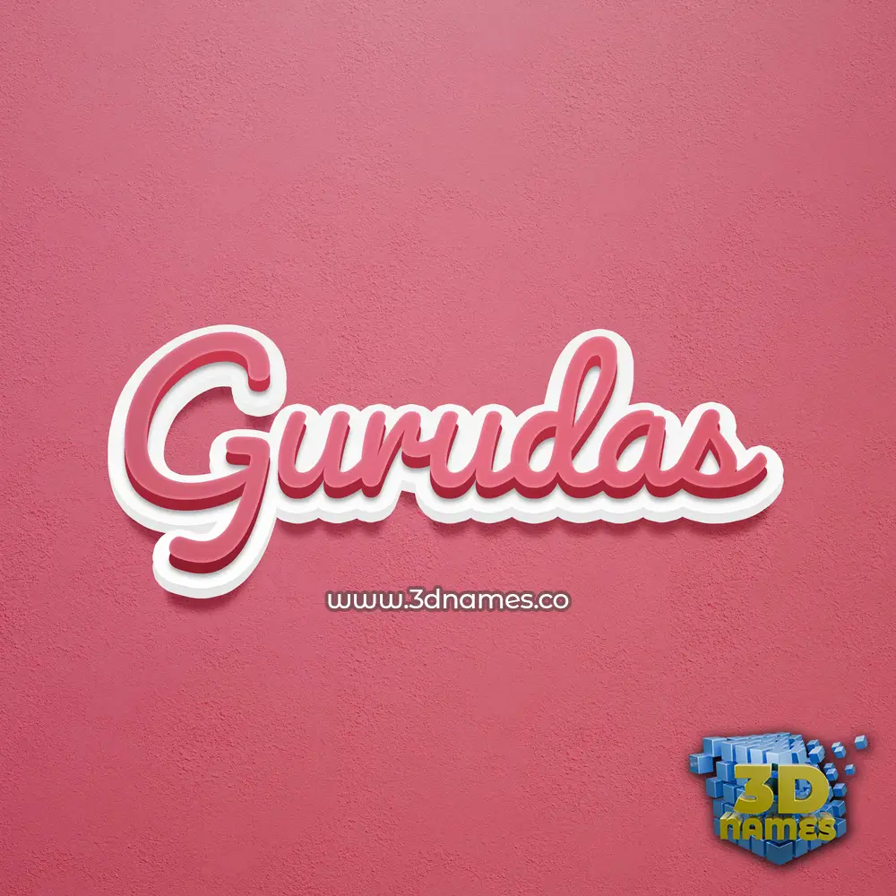 gurudas in Red Scribble style - 3D name wallpaper