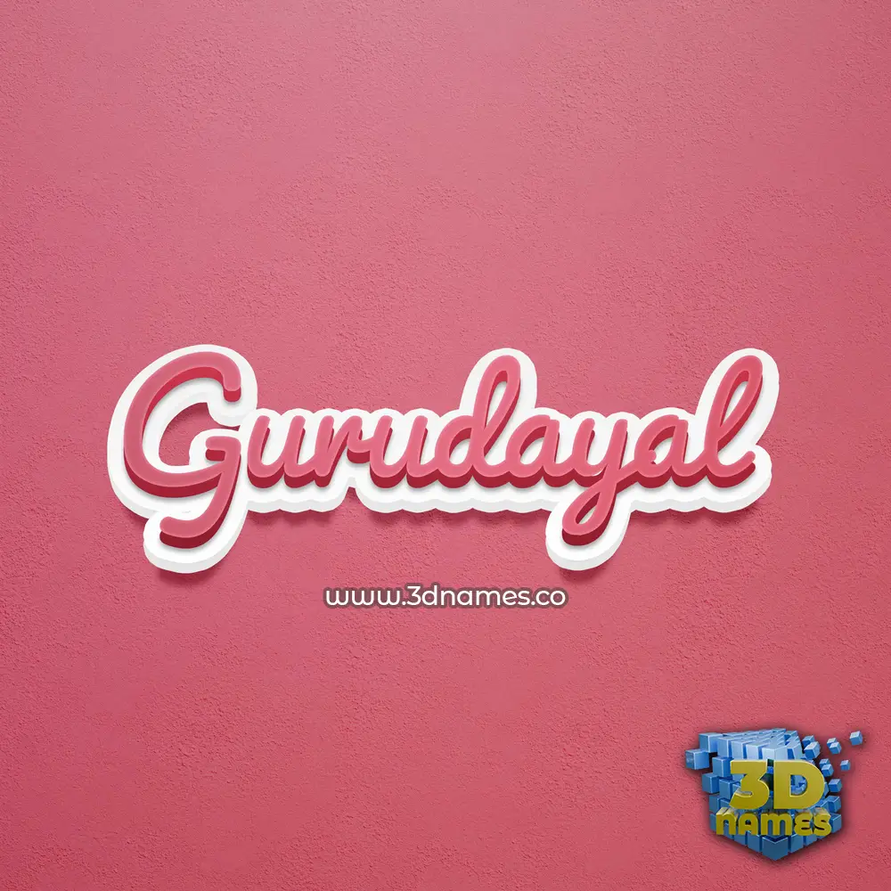 gurudayal in Red Scribble style - 3D name wallpaper