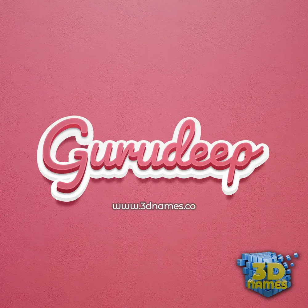 gurudeep in Red Scribble style - 3D name wallpaper