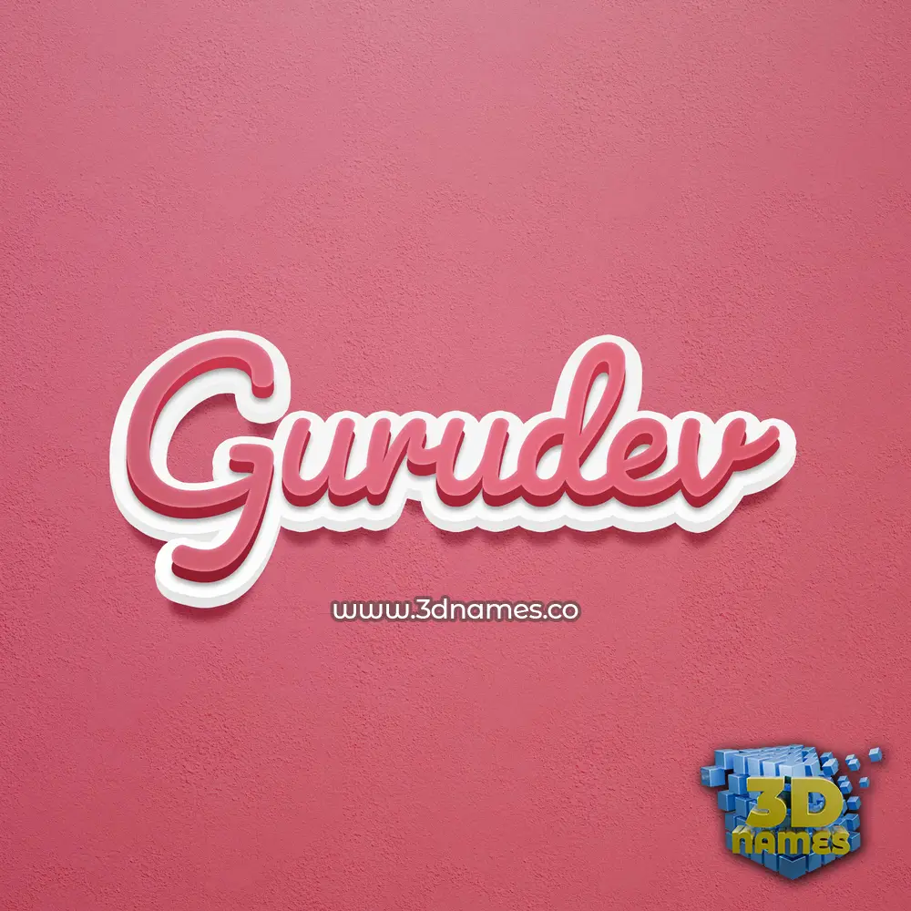 gurudev in Red Scribble style - 3D name wallpaper