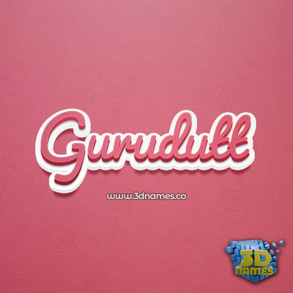 gurudutt in Red Scribble style - 3D name wallpaper