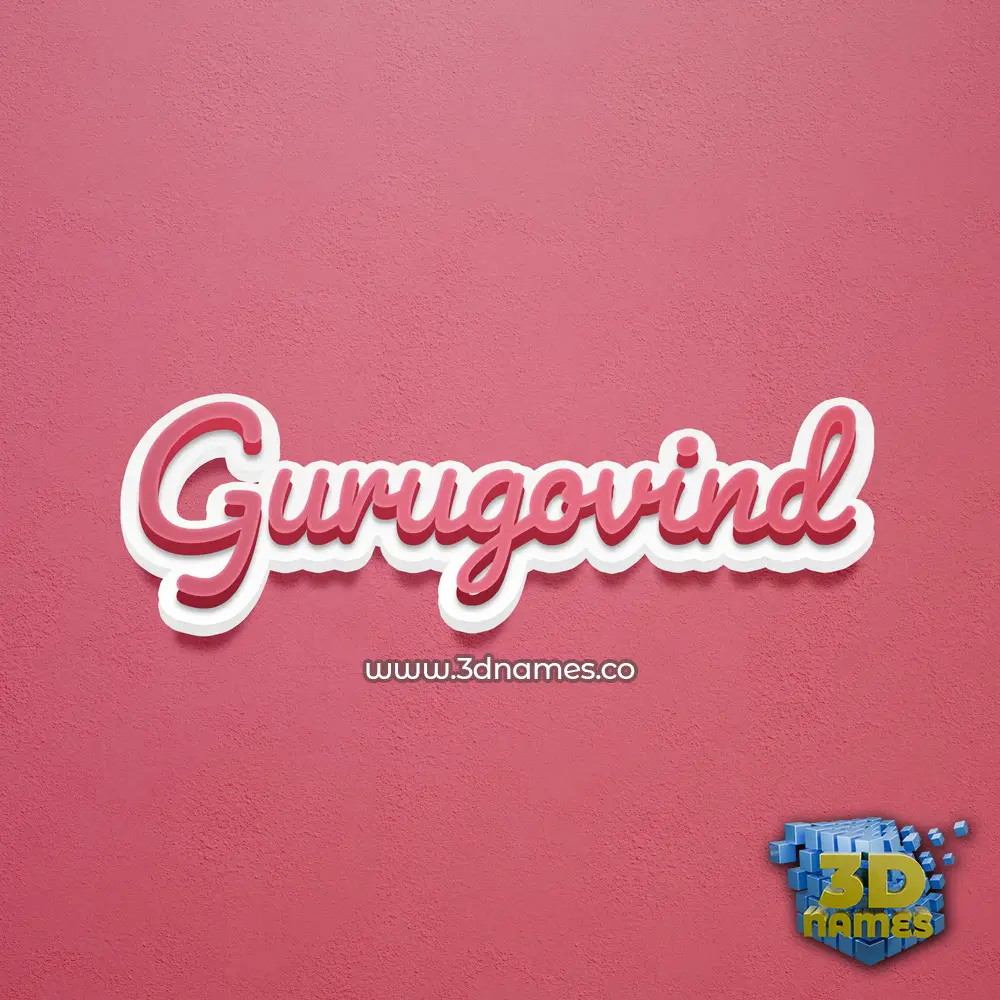 gurugovind in Red Scribble style - 3D name wallpaper