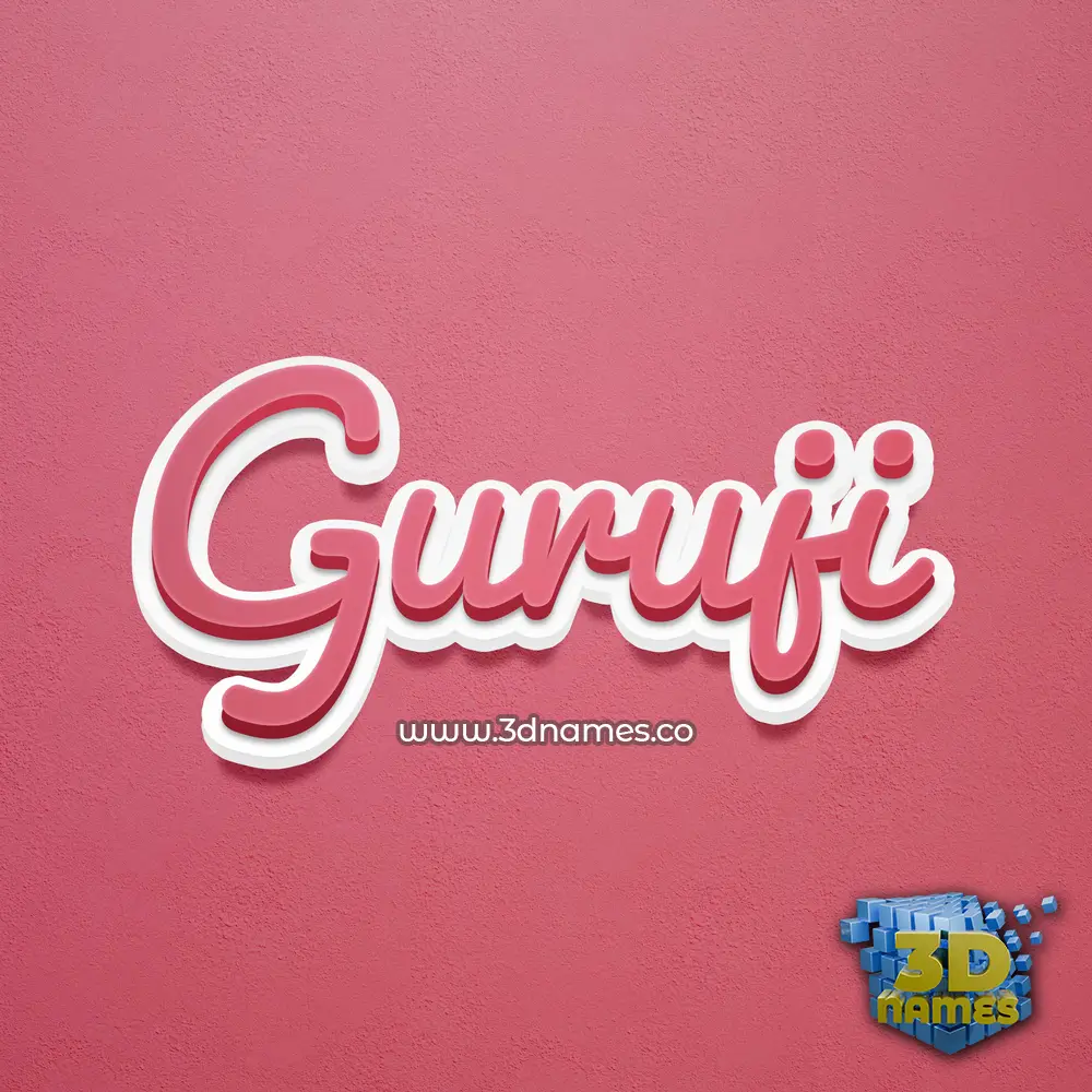 guruji in Red Scribble style - 3D name wallpaper