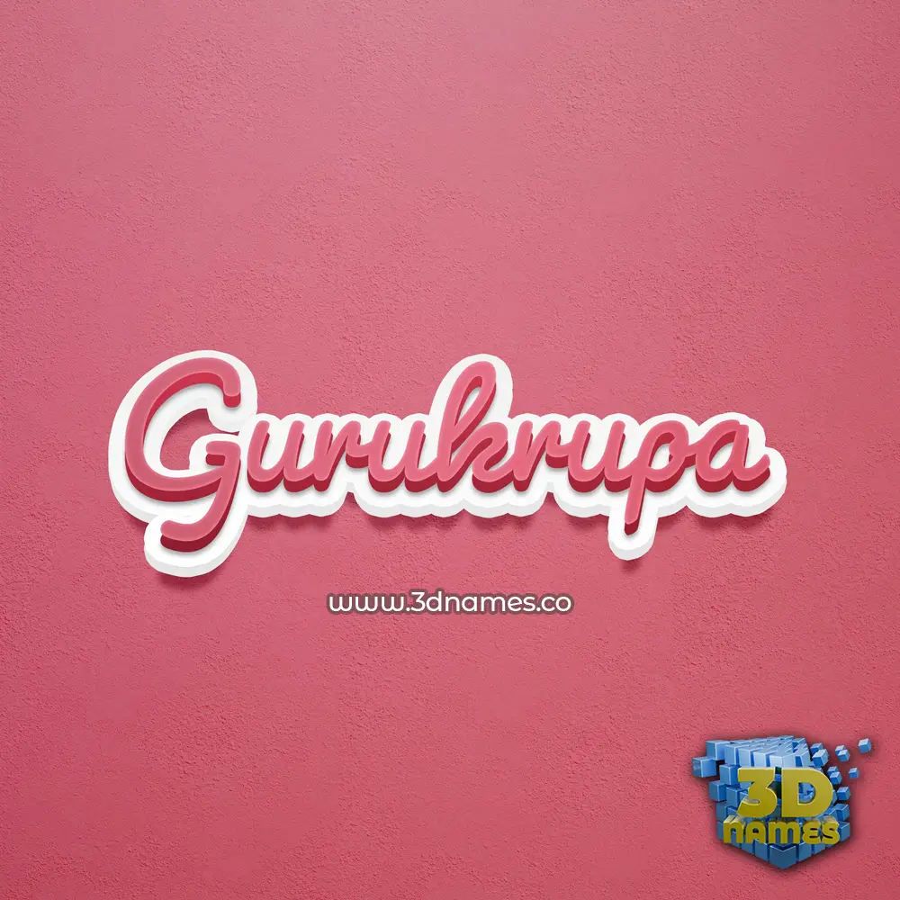 gurukrupa in Red Scribble style - 3D name wallpaper
