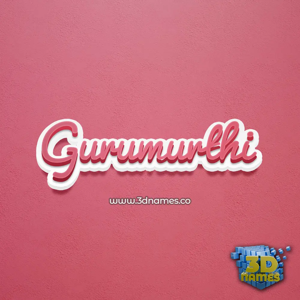 gurumurthi in Red Scribble style - 3D name wallpaper