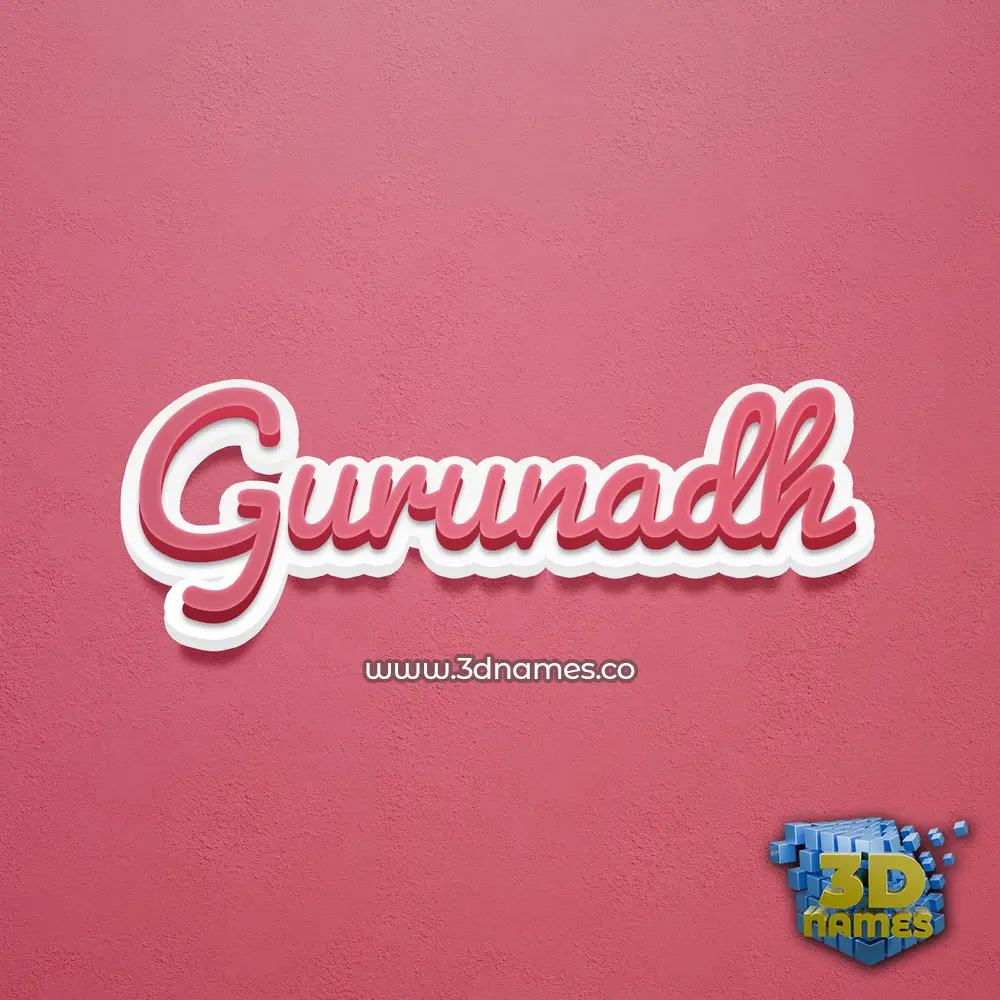 gurunadh in Red Scribble style - 3D name wallpaper