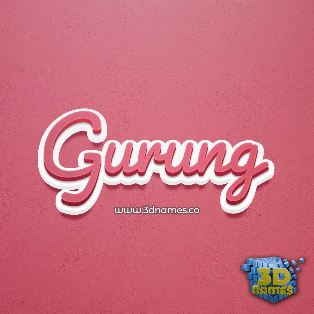 gurung in Red Scribble style - 3D name wallpaper