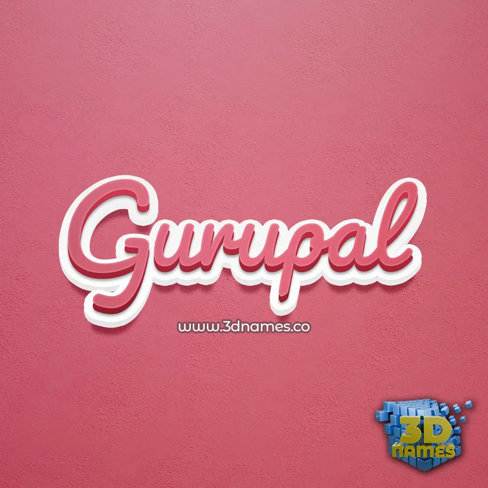 gurupal in Red Scribble style - 3D name wallpaper