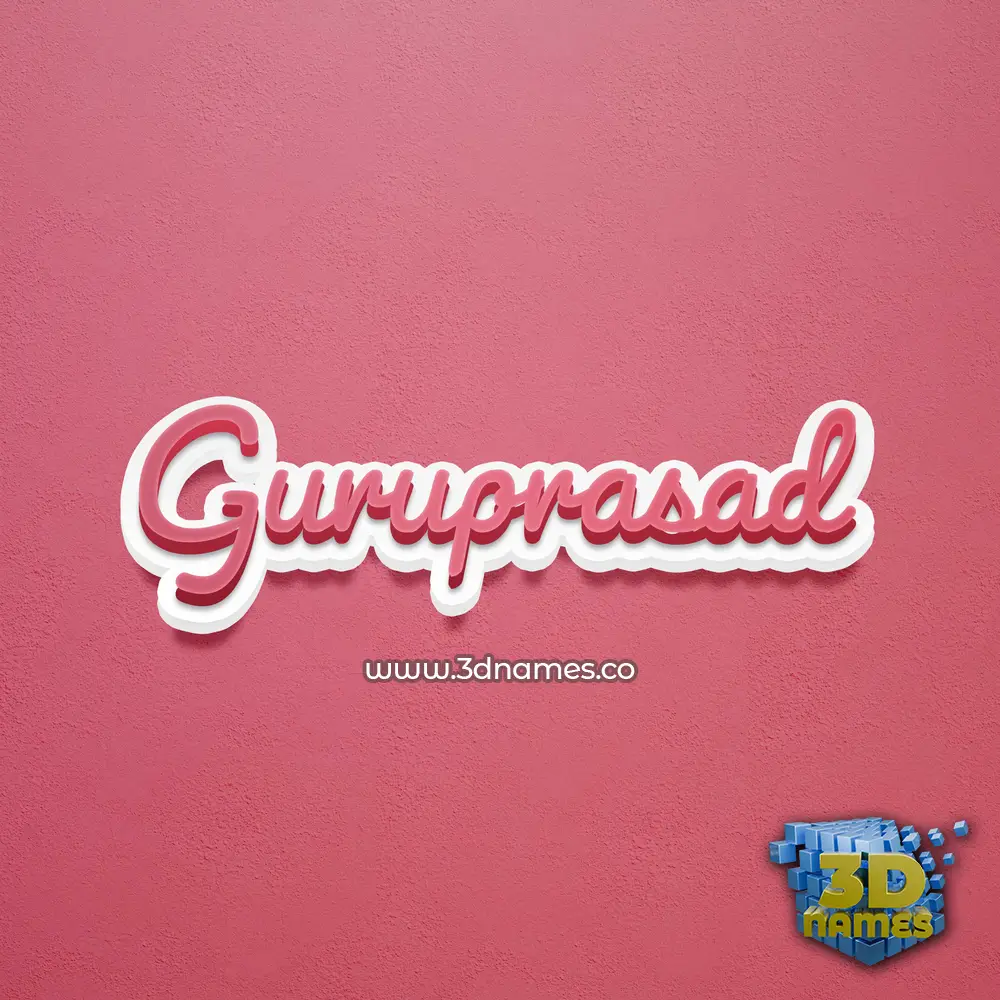 guruprasad in Red Scribble style - 3D name wallpaper