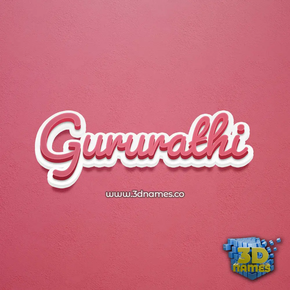 gururathi in Red Scribble style - 3D name wallpaper
