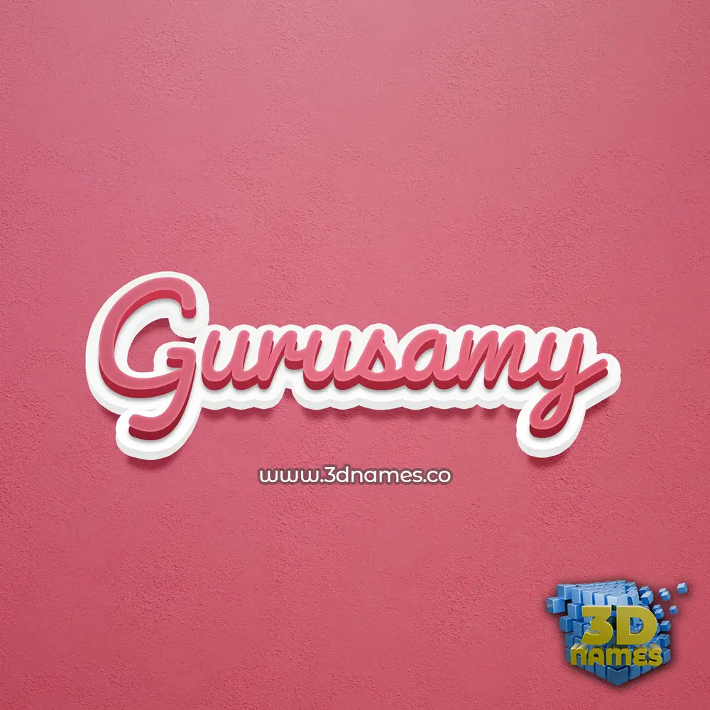 gurusamy in Red Scribble style - 3D name wallpaper