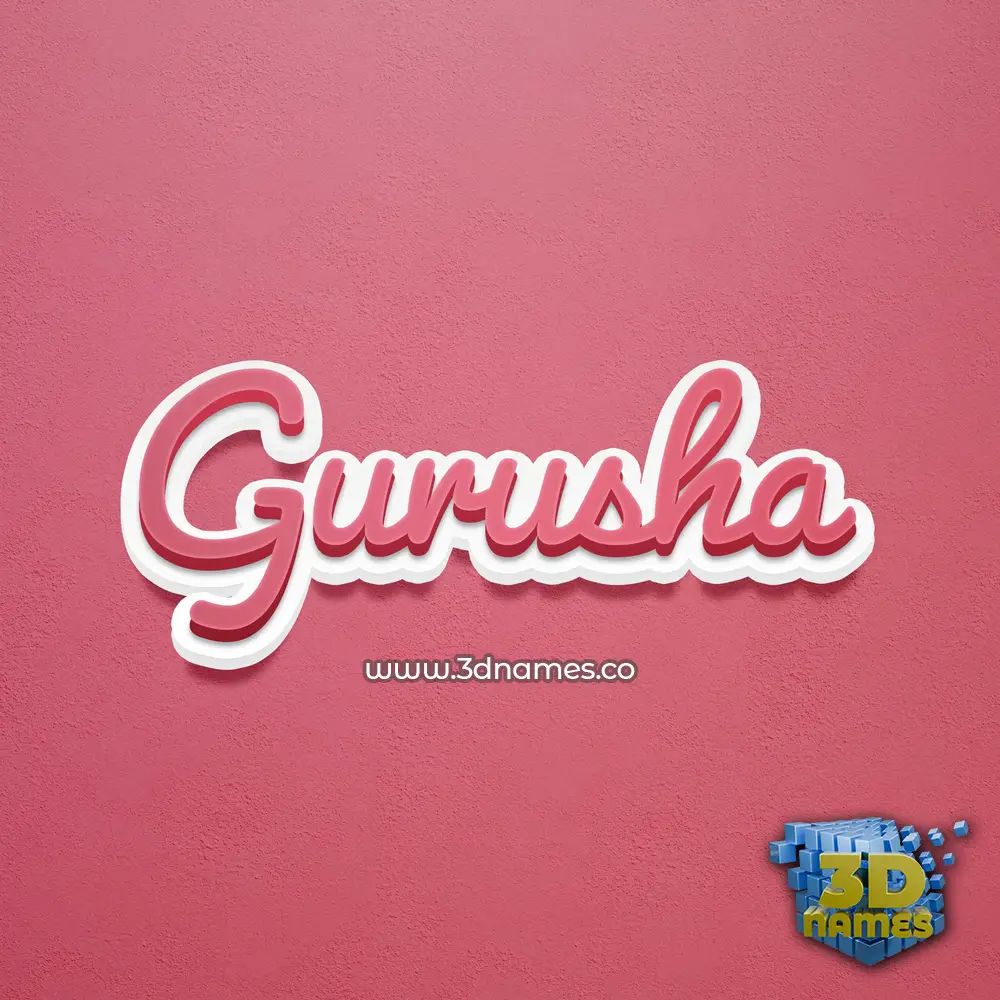 gurusha in Red Scribble style - 3D name wallpaper