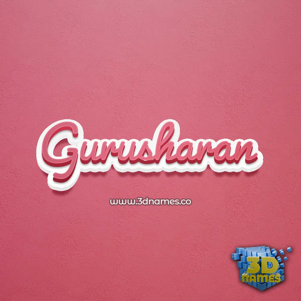 gurusharan in Red Scribble style - 3D name wallpaper