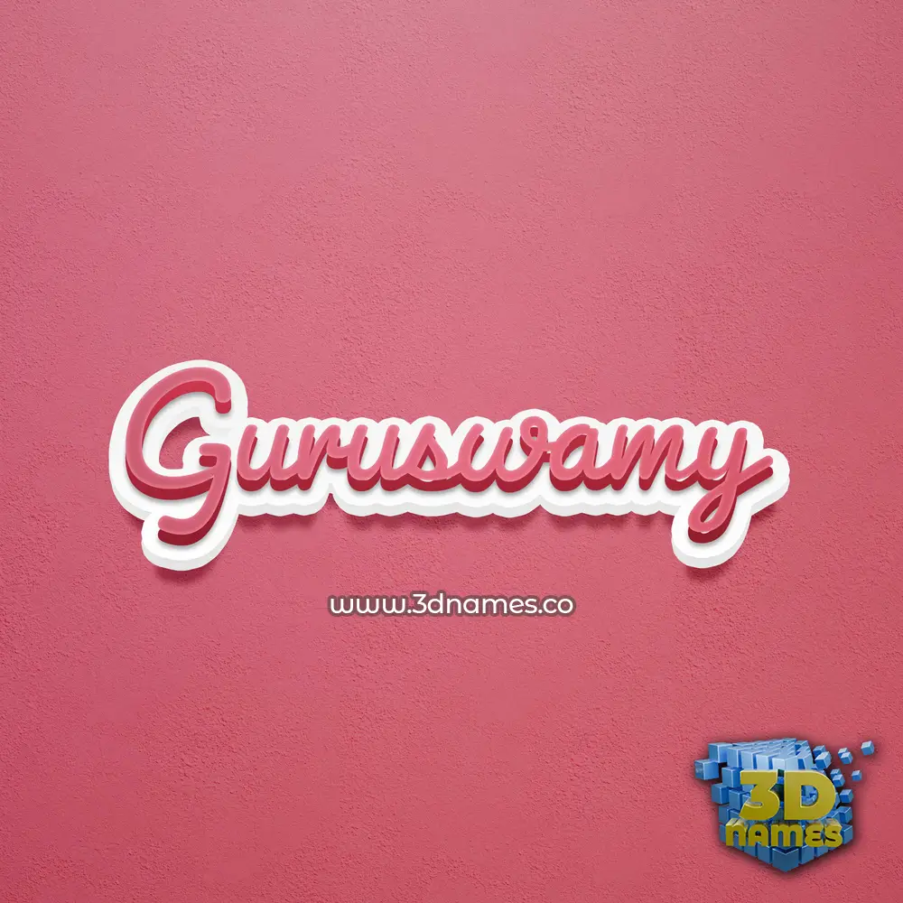guruswamy in Red Scribble style - 3D name wallpaper