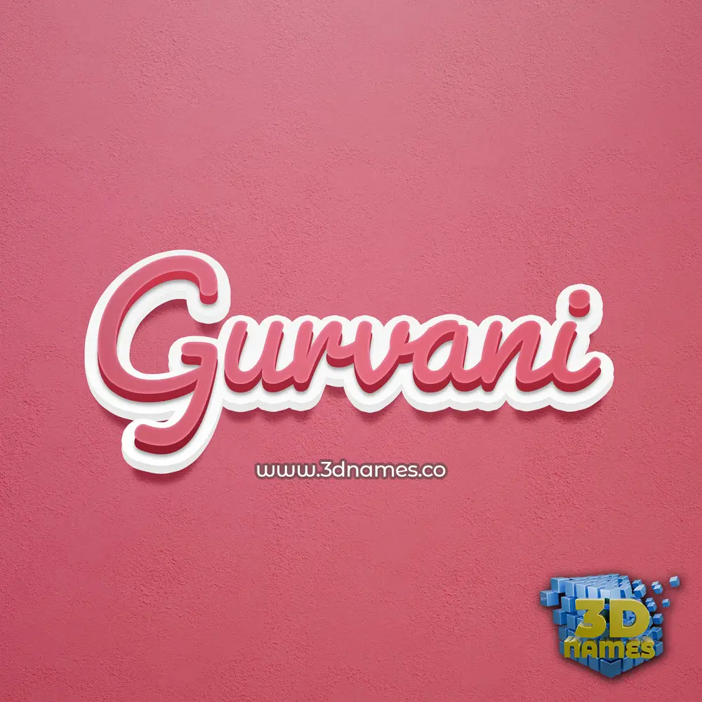 gurvani in Red Scribble style - 3D name wallpaper