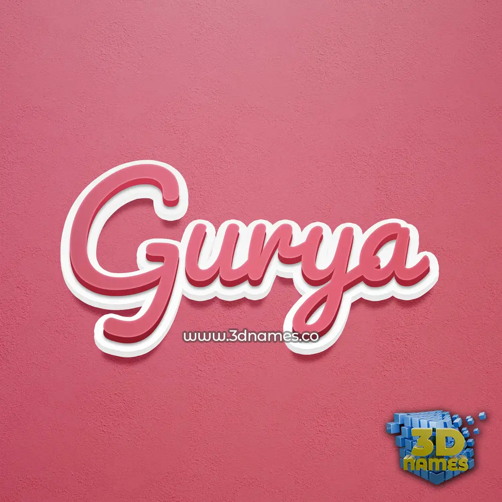 gurya in Red Scribble style - 3D name wallpaper