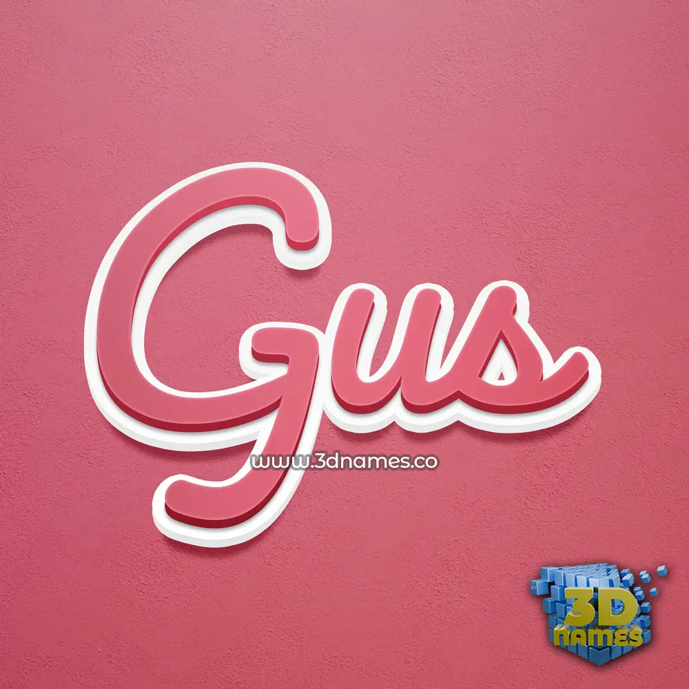 gus in Red Scribble style - 3D name wallpaper