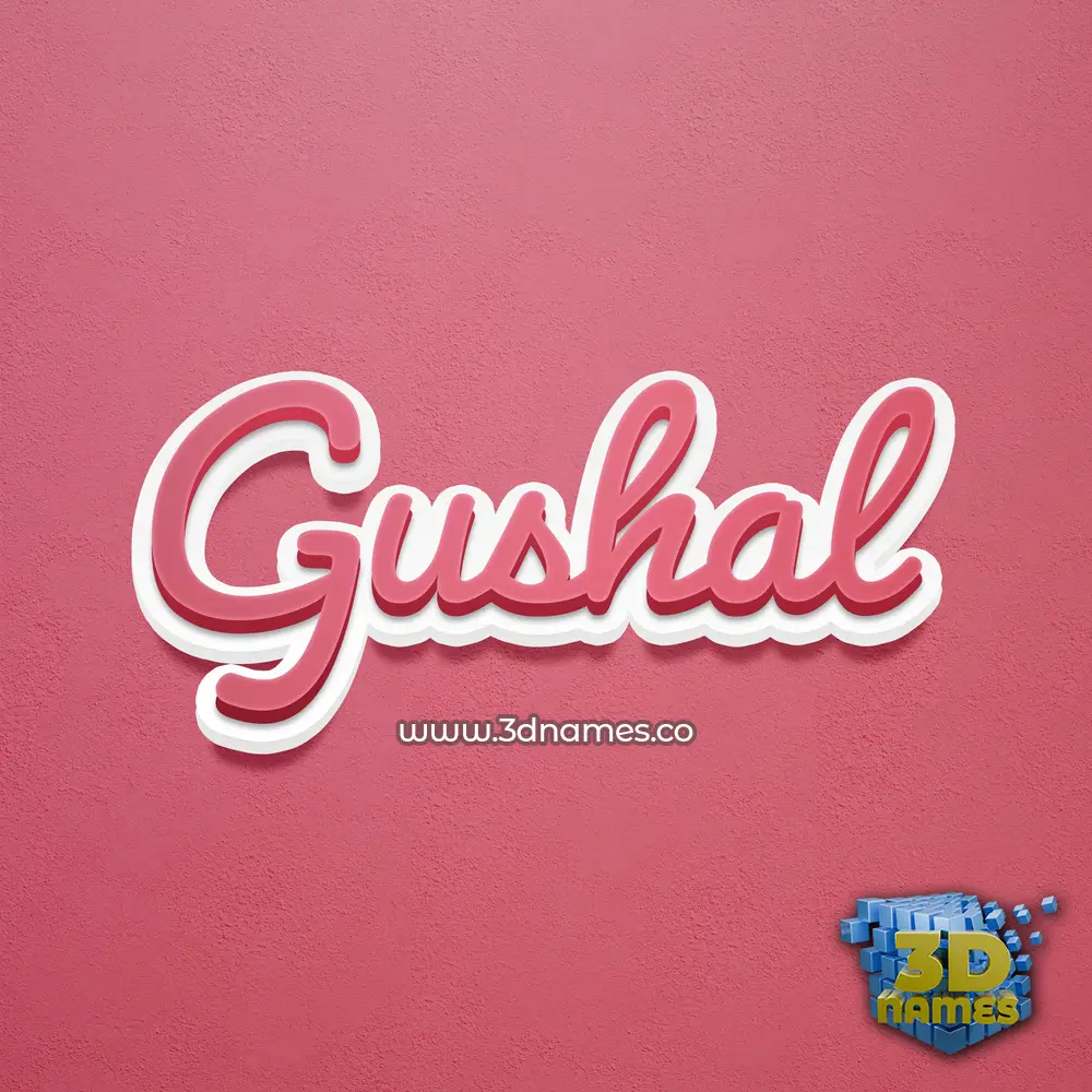 gushal in Red Scribble style - 3D name wallpaper