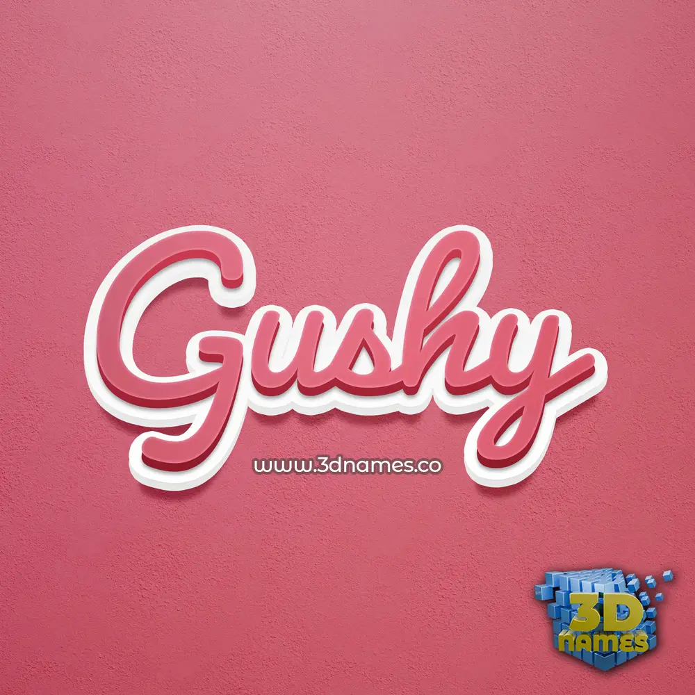 gushy in Red Scribble style - 3D name wallpaper