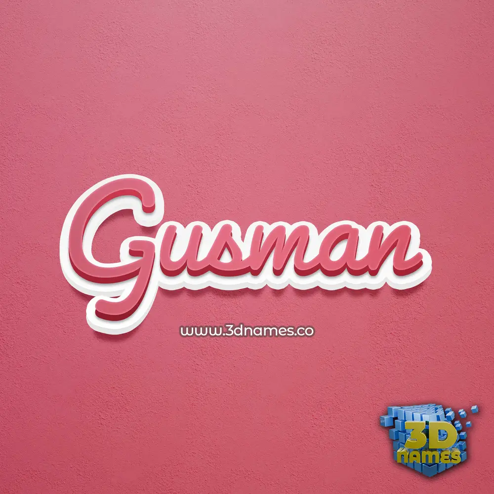 gusman in Red Scribble style - 3D name wallpaper