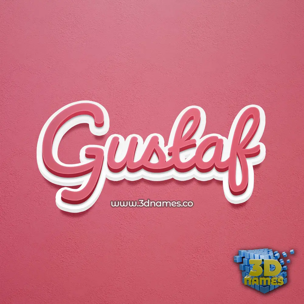 gustaf in Red Scribble style - 3D name wallpaper