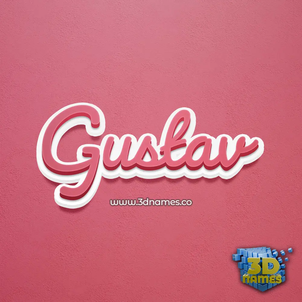 gustav in Red Scribble style - 3D name wallpaper