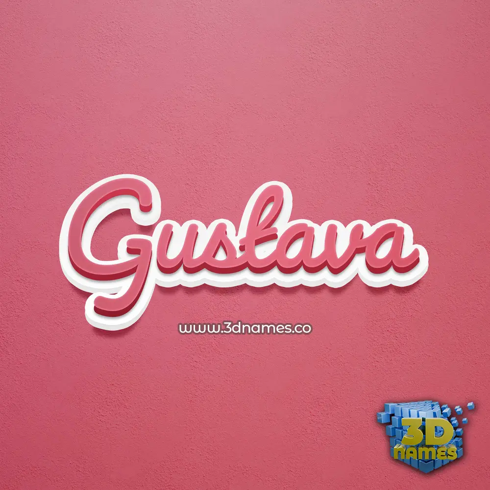 gustava in Red Scribble style - 3D name wallpaper