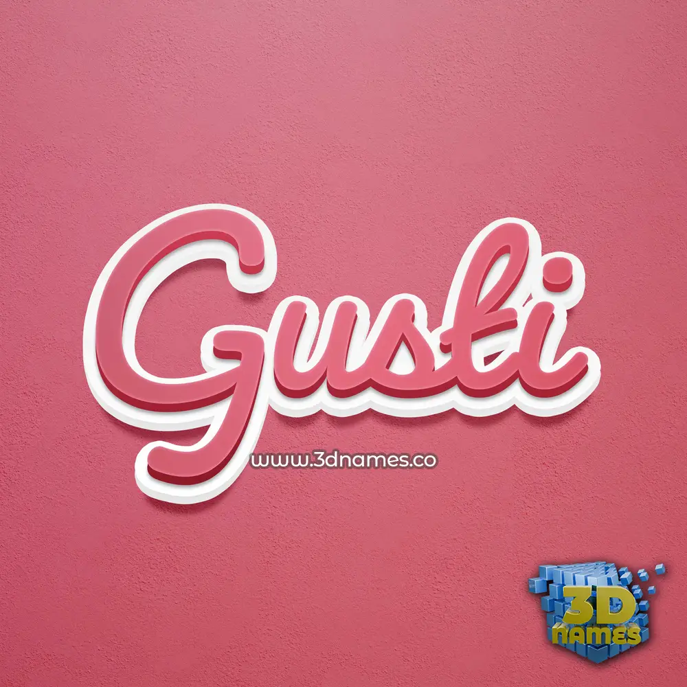 gusti in Red Scribble style - 3D name wallpaper