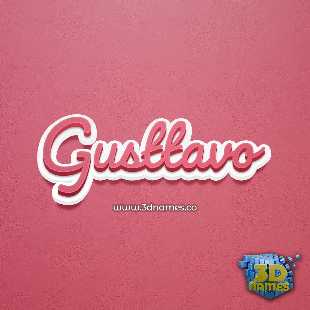 gusttavo in Red Scribble style - 3D name wallpaper