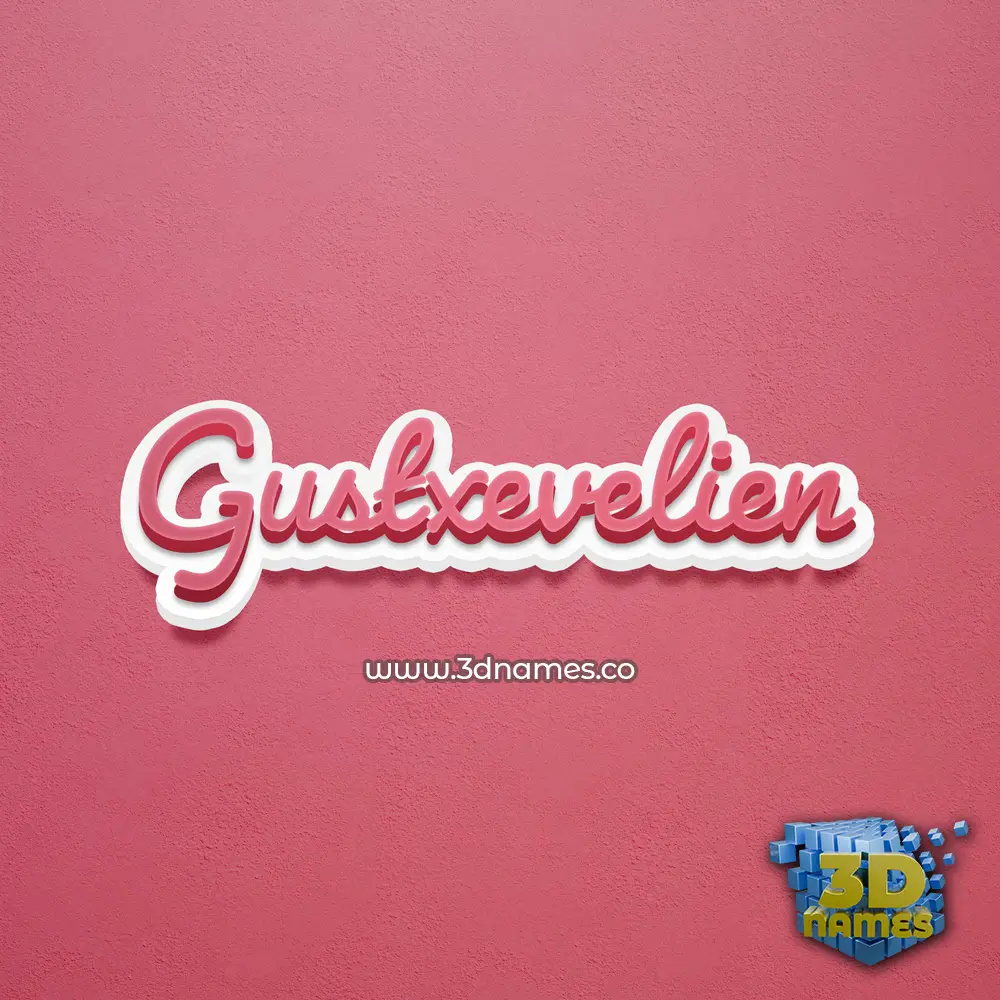 gustxevelien in Red Scribble style - 3D name wallpaper