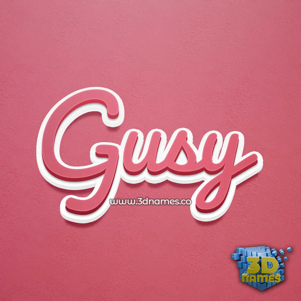 gusy in Red Scribble style - 3D name wallpaper
