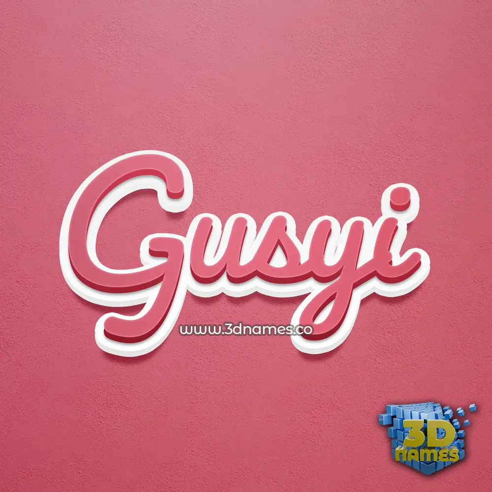 gusyi in Red Scribble style - 3D name wallpaper