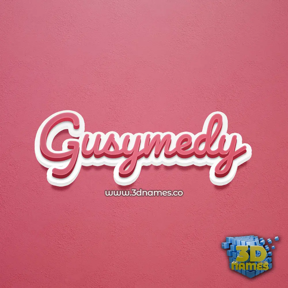 gusymedy in Red Scribble style - 3D name wallpaper