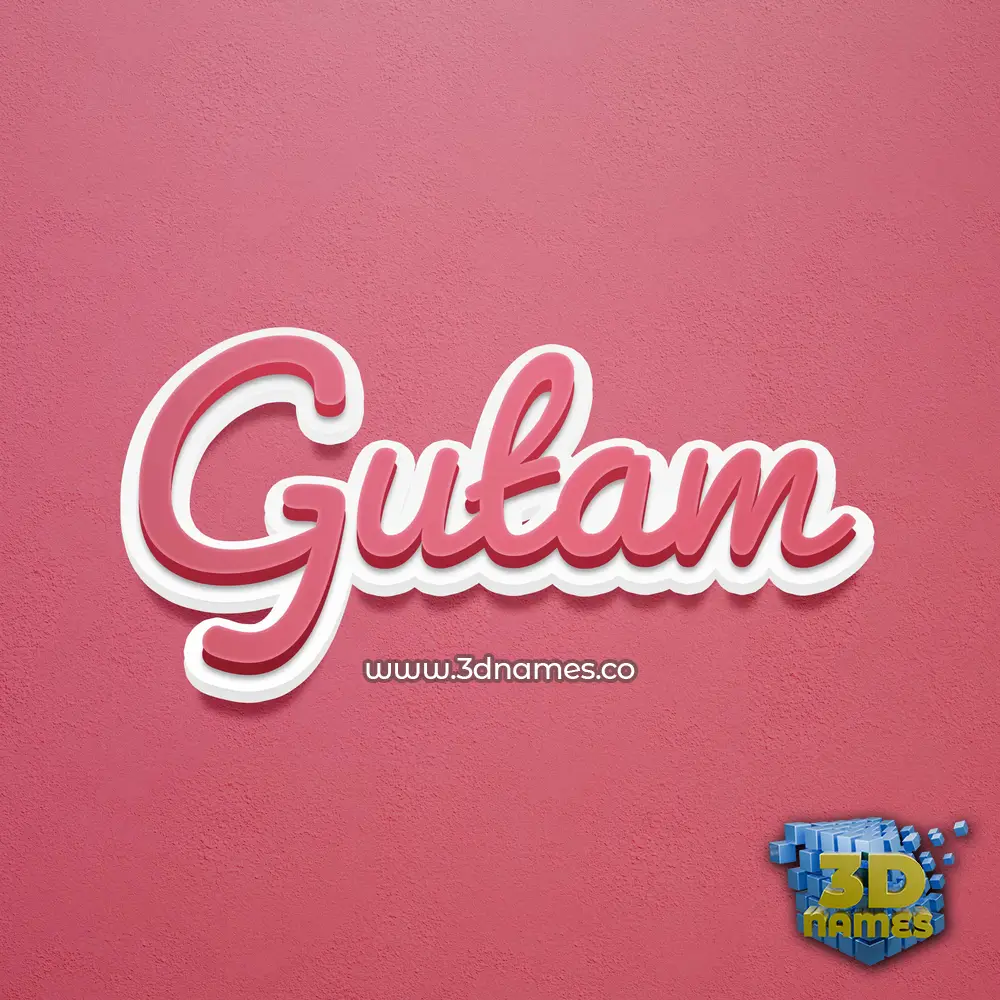 gutam in Red Scribble style - 3D name wallpaper