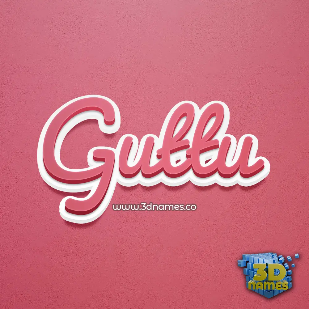 guttu in Red Scribble style - 3D name wallpaper