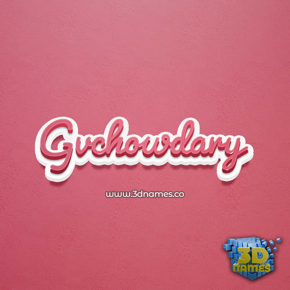 gvchowdary in Red Scribble style - 3D name wallpaper