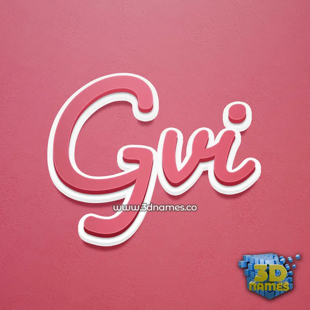 gvi in Red Scribble style - 3D name wallpaper